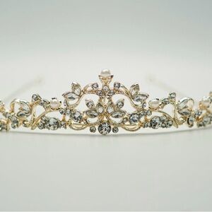 Elegant Gold, pearls, and gem tiara